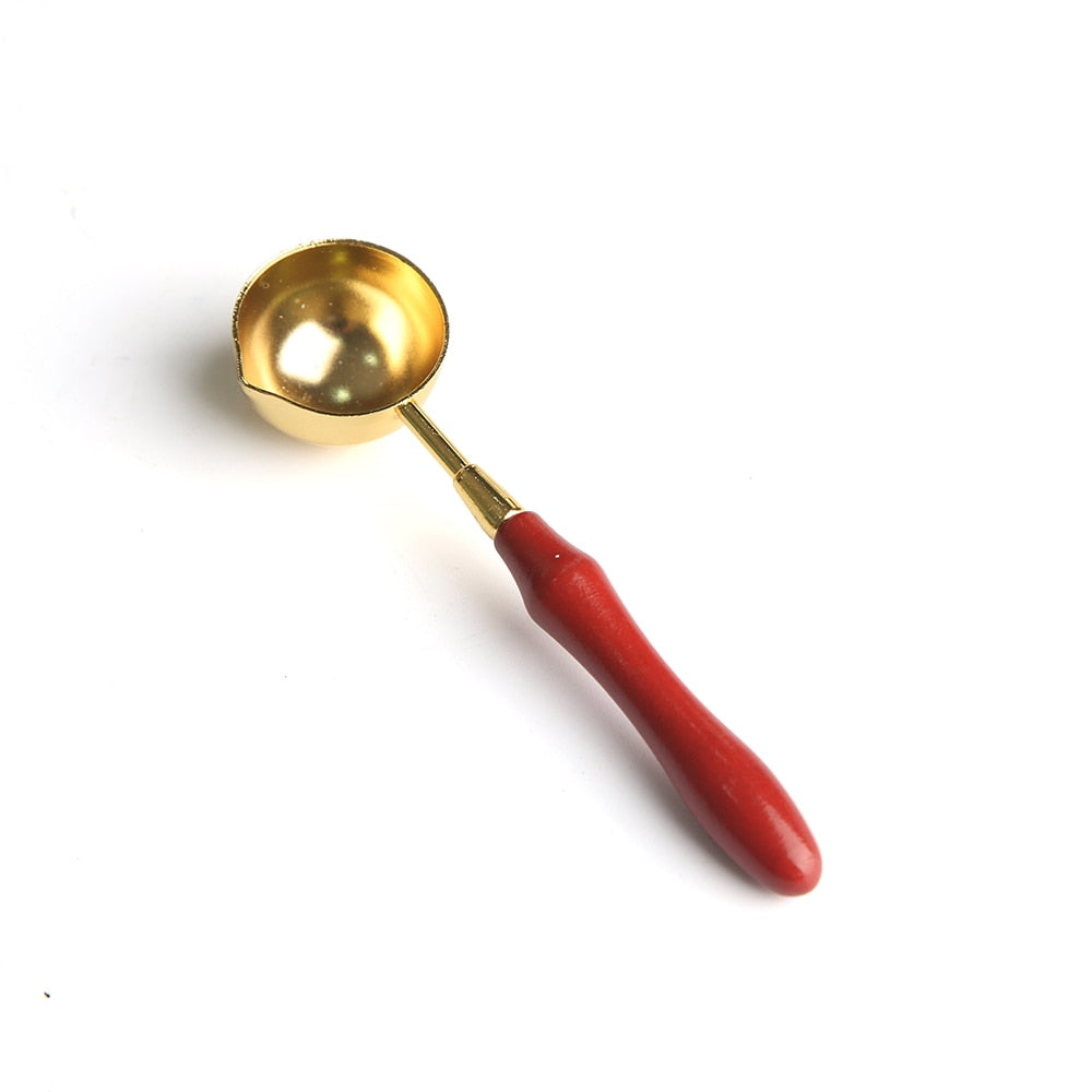 Wax Seal Stamp Set Lacquer Furnace Solid Wood Stove Fire Paint Seal Supplies Wax Spoon Sealing Wax Melting Pot Craft Supplies