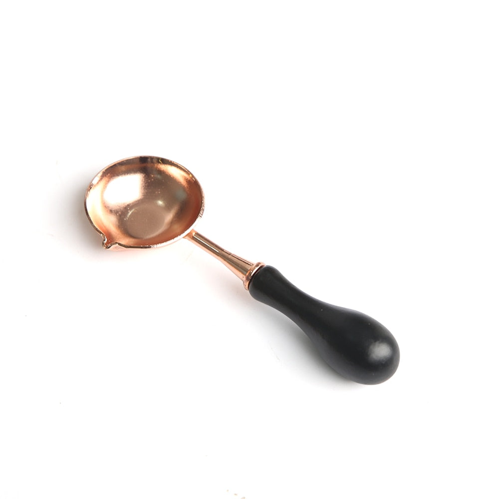 Wax Seal Stamp Set Lacquer Furnace Solid Wood Stove Fire Paint Seal Supplies Wax Spoon Sealing Wax Melting Pot Craft Supplies