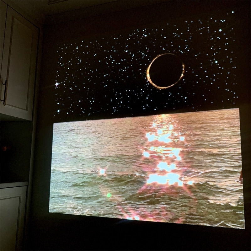 Lámpara de proyección Aurora Moon Galaxy, fondo creativo, atmósfera, luz nocturna, proyector de tierra, lámpara de fotografía para regalo de cumpleaños