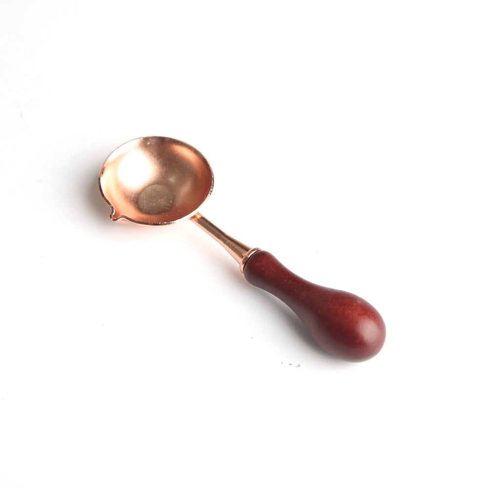 Wax Seal Stamp Set Lacquer Furnace Solid Wood Stove Fire Paint Seal Supplies Wax Spoon Sealing Wax Melting Pot Craft Supplies