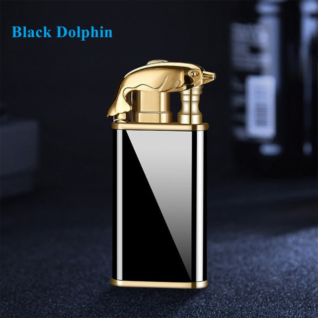 New Creative Dragon Double Fire Lighter Jet Flame Open Fire Conversion Windproof Inflatable Lighter Novelty Men's Gift